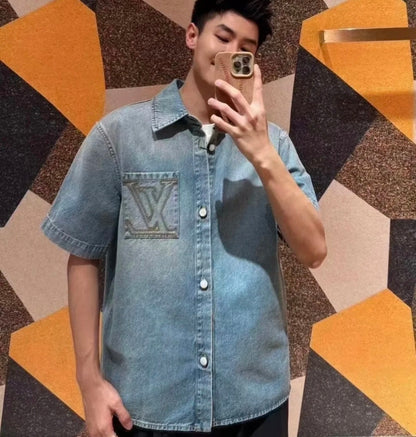 BVG / 루이비통 남성 데님 반팔 셔츠