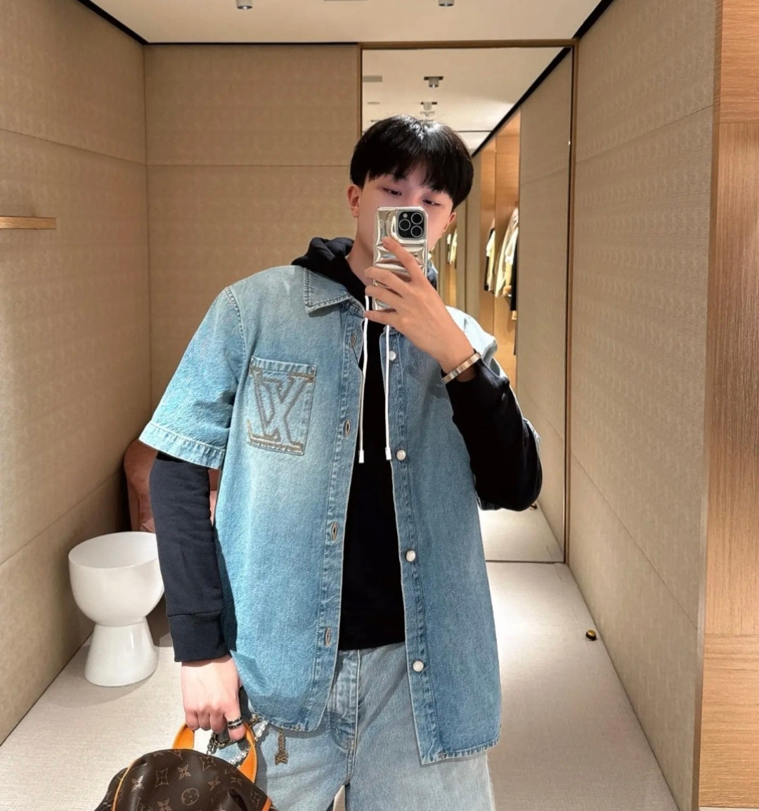 BVG / 루이비통 남성 데님 반팔 셔츠