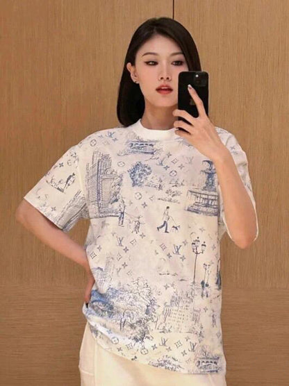 BVG / 루이비통 남성 여성 반팔 티셔츠