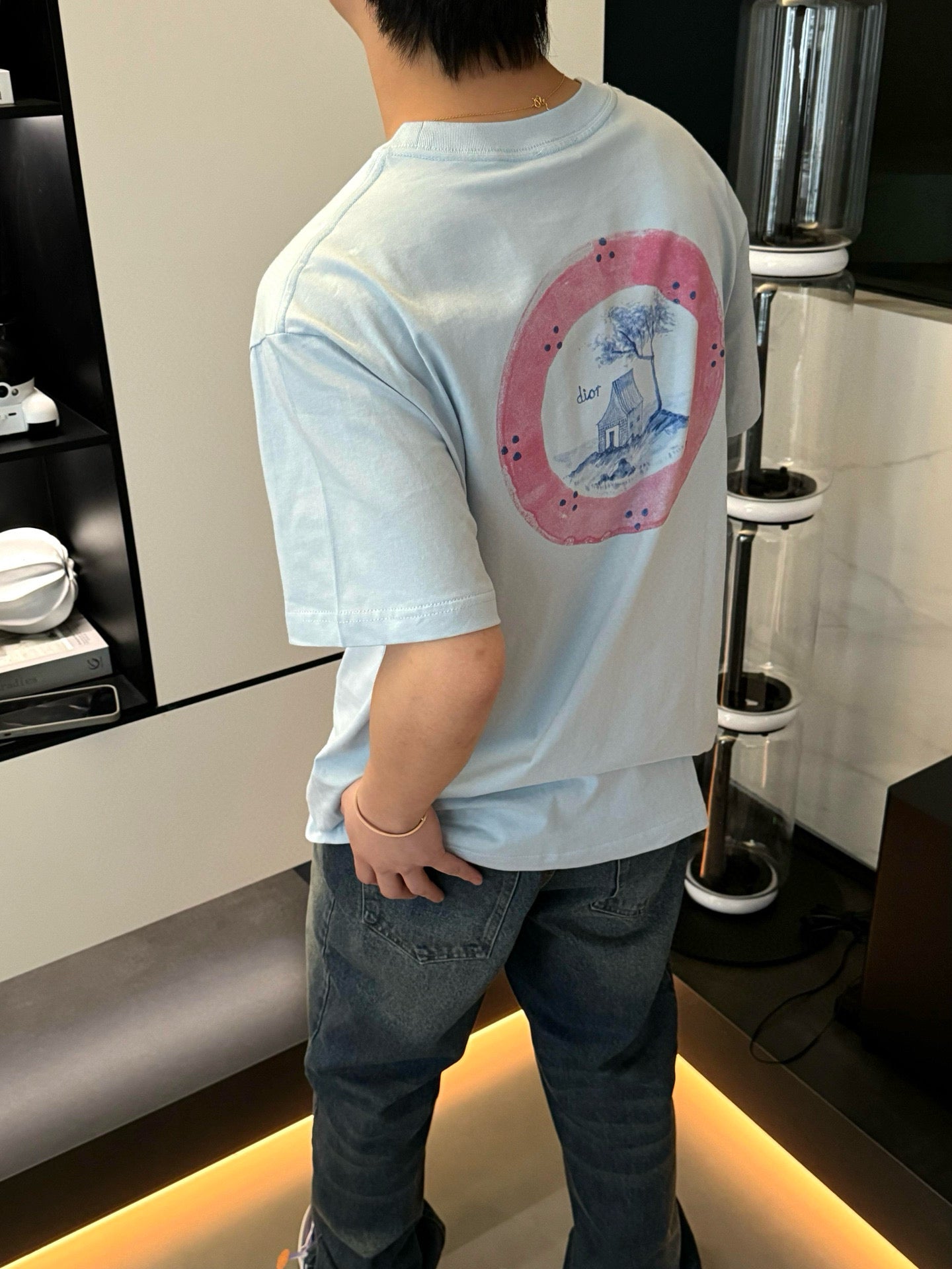 사슬 / 디올 남성 라운드넥 반팔 티셔츠