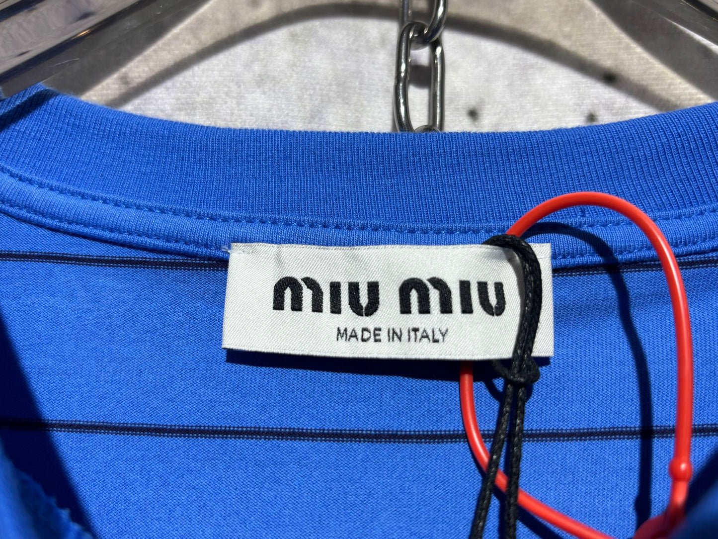 사슬 / 미우미우 남성 스트라이프 라운드넥 반팔 티셔츠