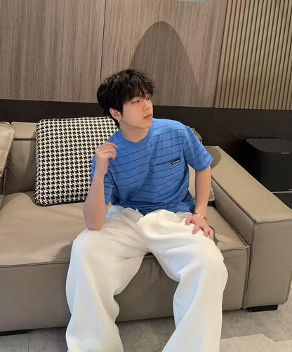 사슬 / 미우미우 남성 스트라이프 라운드넥 반팔 티셔츠