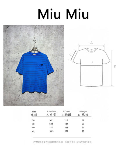 사슬 / 미우미우 남성 스트라이프 라운드넥 반팔 티셔츠