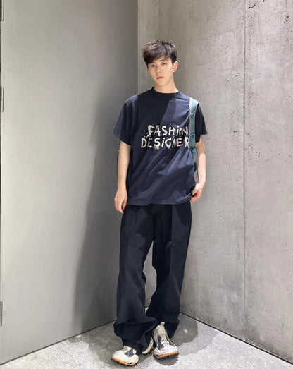 사슬 / 발렌시아가 남성 라운드넥 반팔 티셔츠
