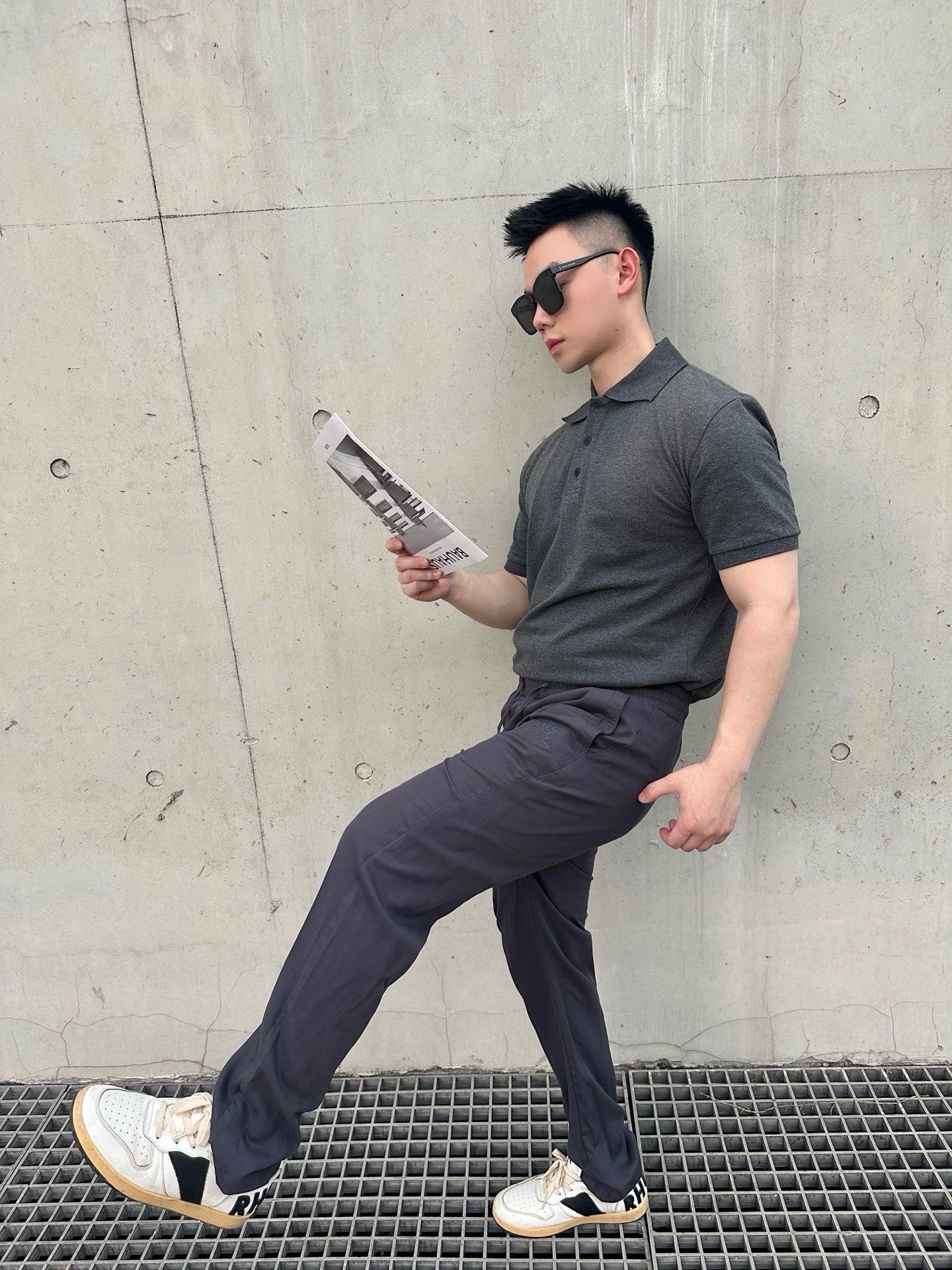 사슬 / 입생로랑 남성 자수 캐쥬얼 반팔 폴로넥 셔츠