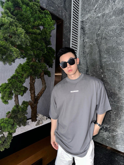 사슬 / 발렌시아가 남성 라운드 알파벳 프린트 반팔 티셔츠
