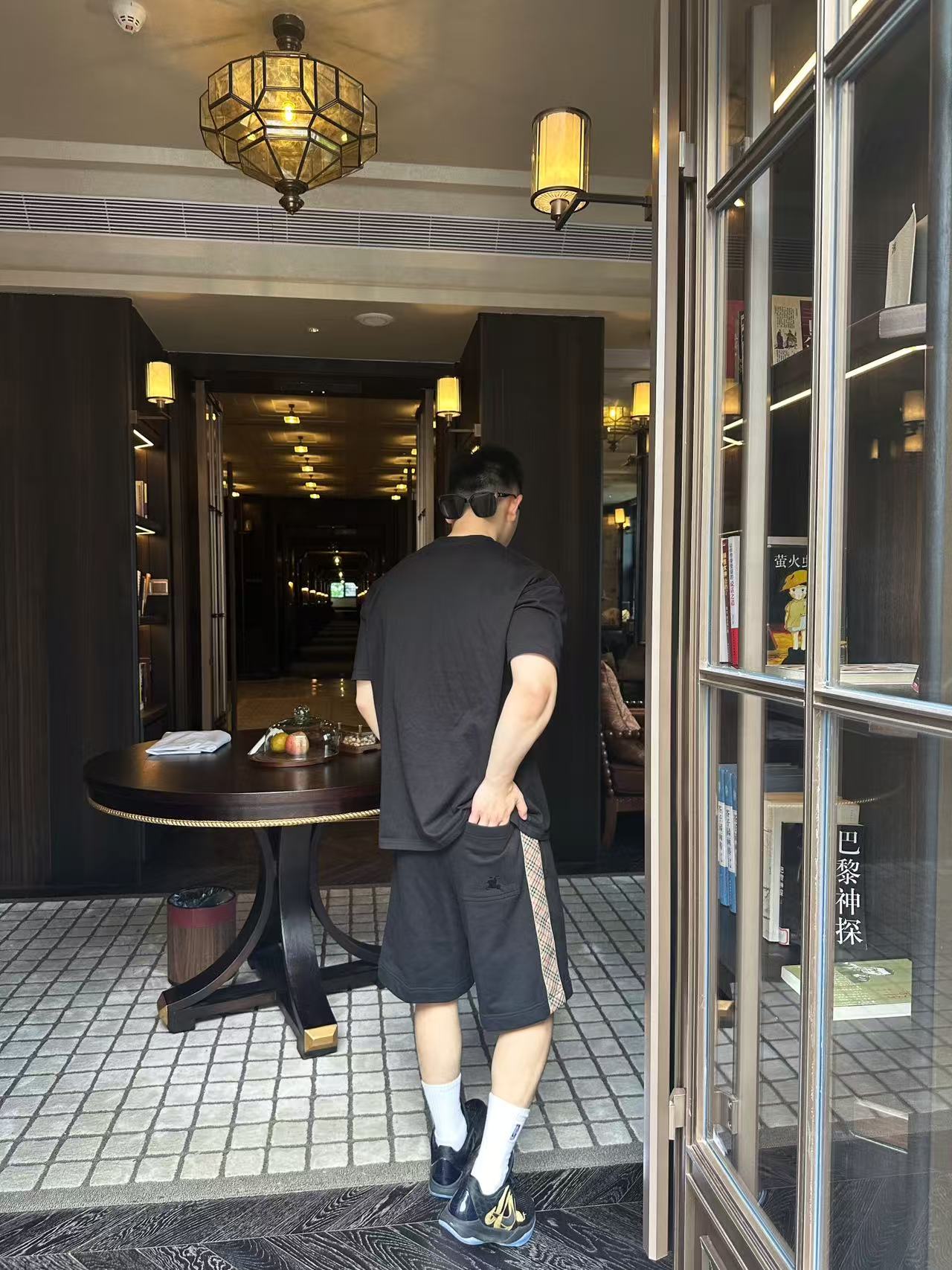GTR / 버버리 남성 체크 밴드 반바지