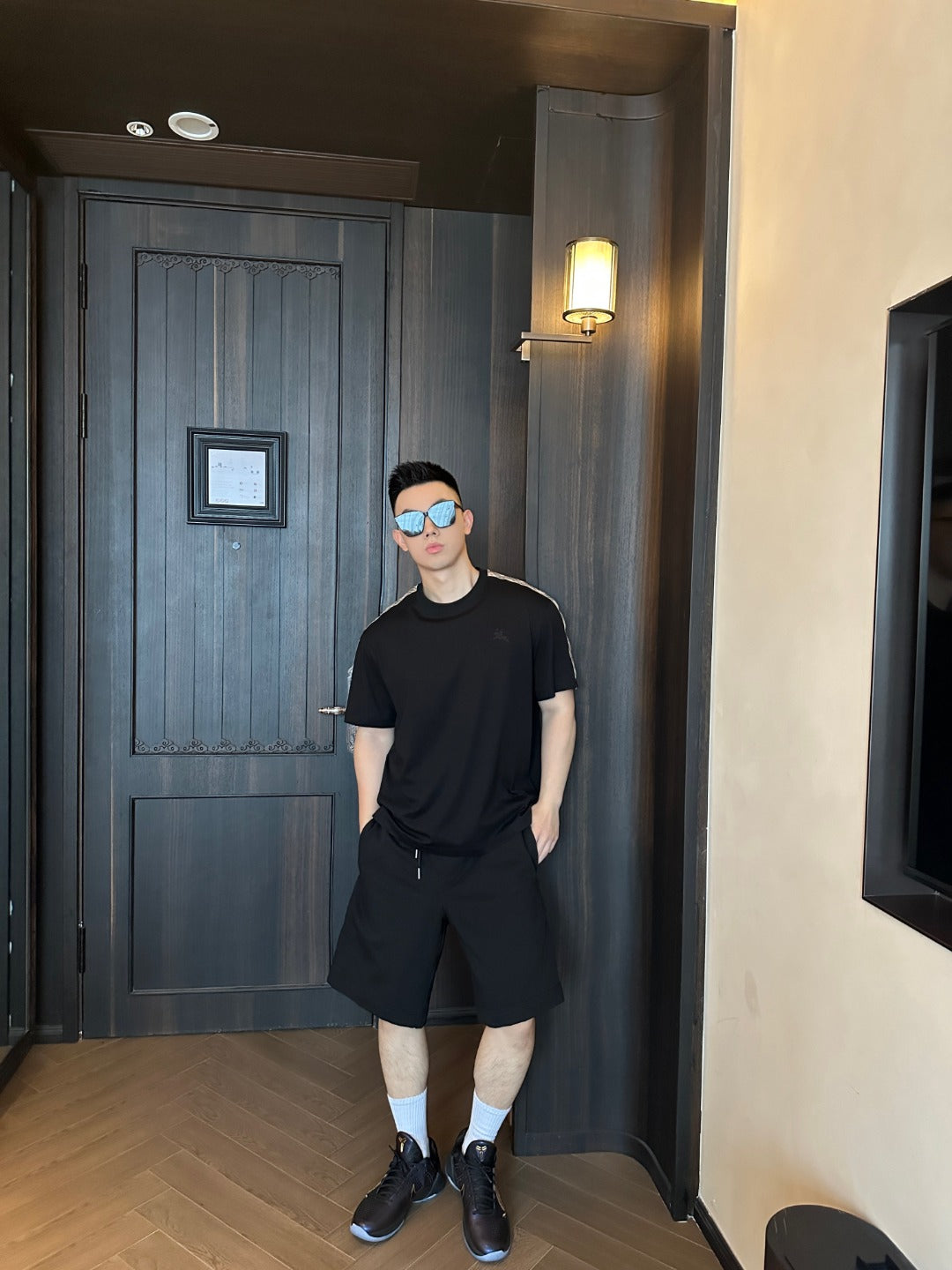 GTR / 버버리 남성 체크 패턴 반팔 티셔츠