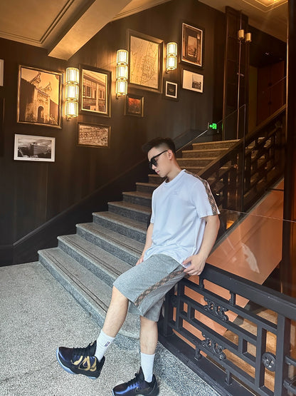 GTR / 버버리 남성 체크 패턴 반팔 티셔츠