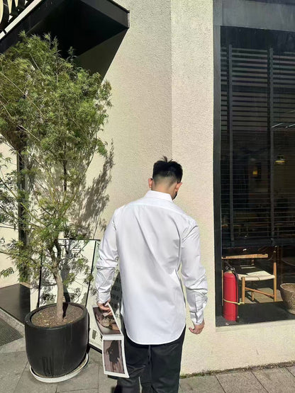 GTR / 셀린느 남성 단색 자수 셔츠