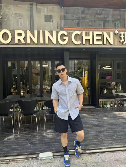 GTR / 로에베 남성 스트라이프 웨이브 패턴 반팔 셔츠