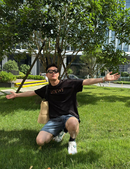 GTR / 로에베 남성 컬러 알파벳 자수 반팔 티셔츠