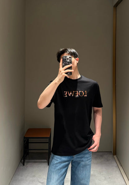 GTR / 로에베 남성 컬러 알파벳 자수 반팔 티셔츠