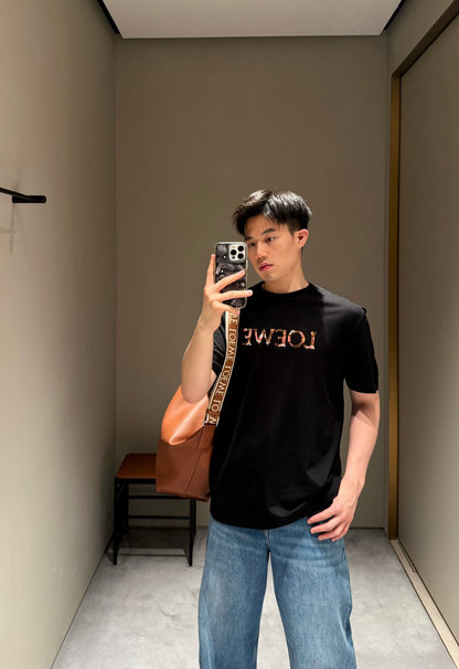 GTR / 로에베 남성 컬러 알파벳 자수 반팔 티셔츠
