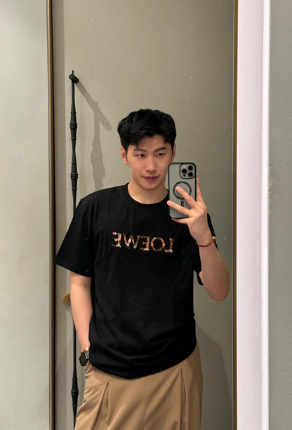 GTR / 로에베 남성 컬러 알파벳 자수 반팔 티셔츠
