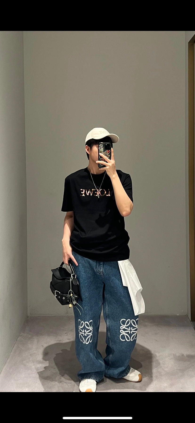 GTR / 로에베 남성 컬러 알파벳 자수 반팔 티셔츠