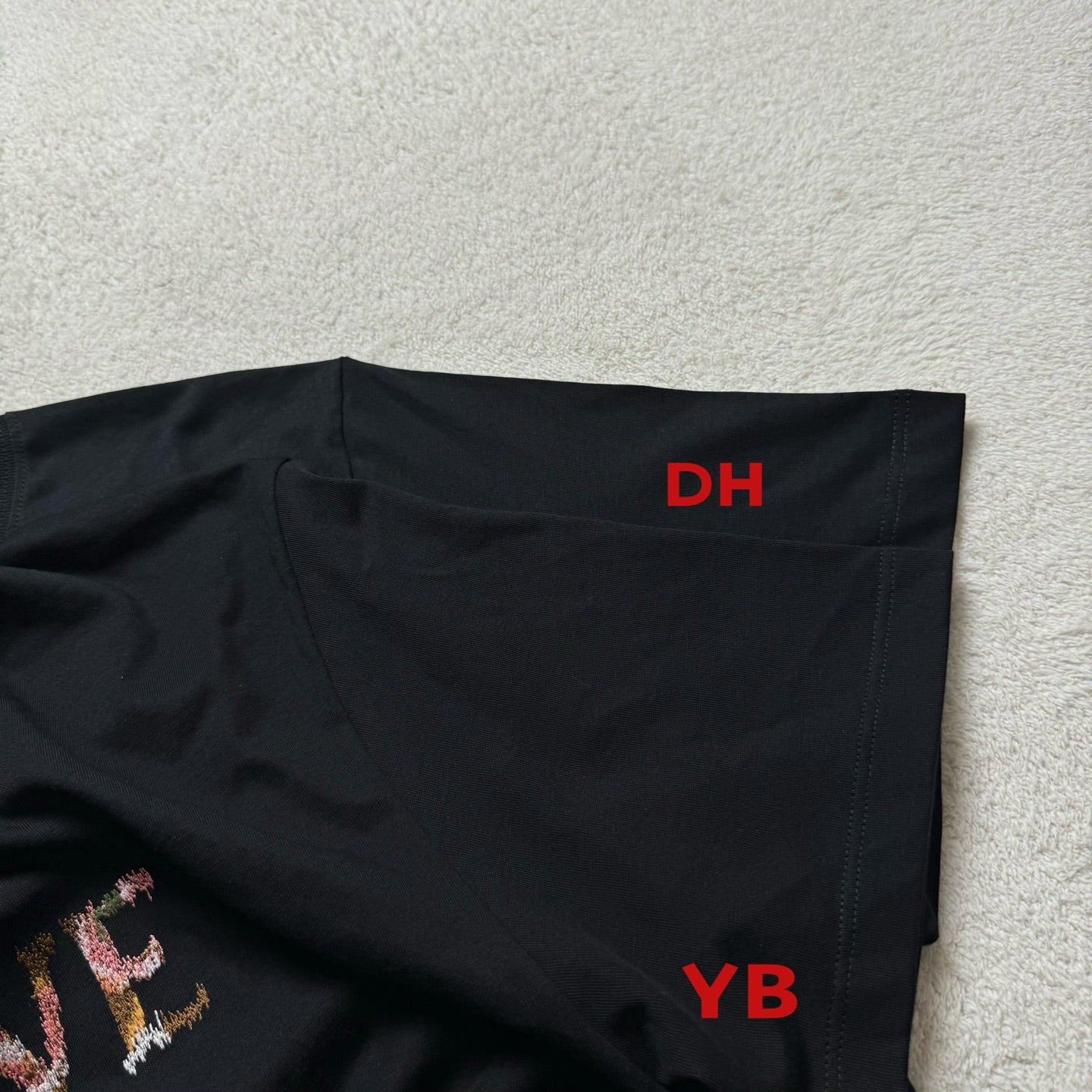 GTR / 로에베 남성 컬러 알파벳 자수 반팔 티셔츠