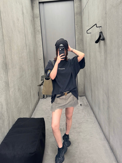 GTR / 발렌시아가 남성 배지 반팔 티셔츠