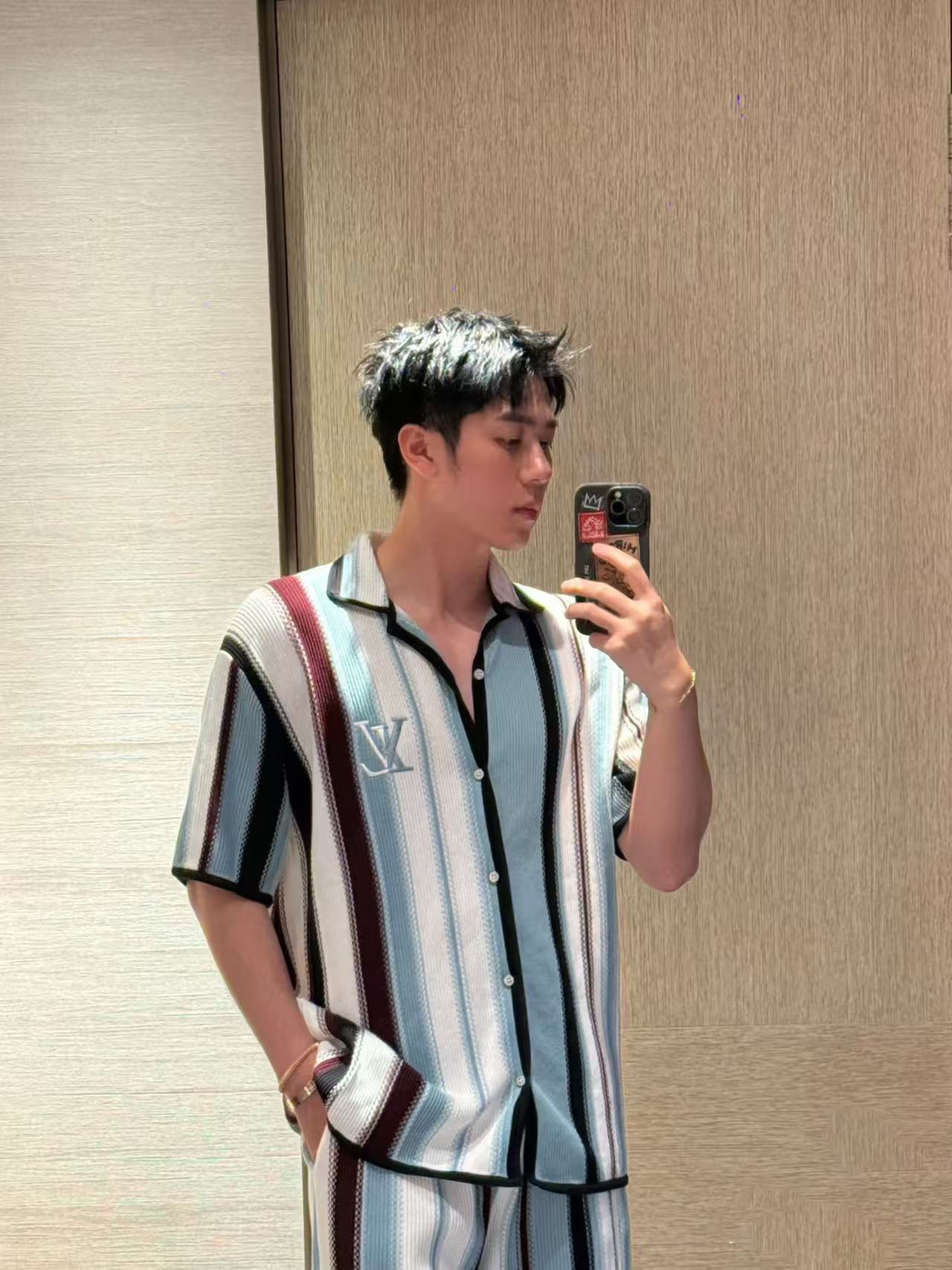 GTR / 루이비통 남성 스트라이프 반팔 셔츠