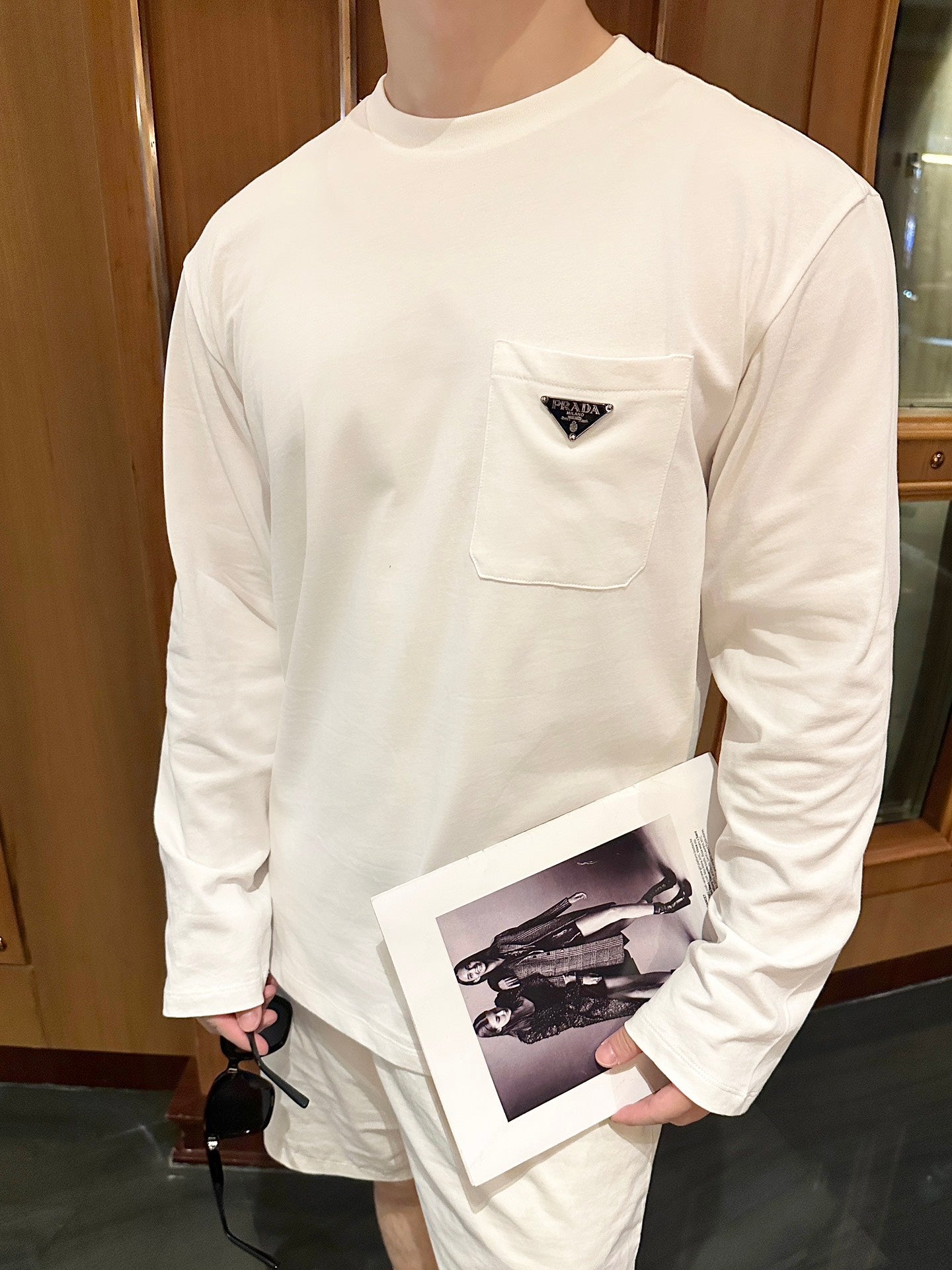 GTR / 프라다 남성 삼각표 포켓 긴팔 티셔츠