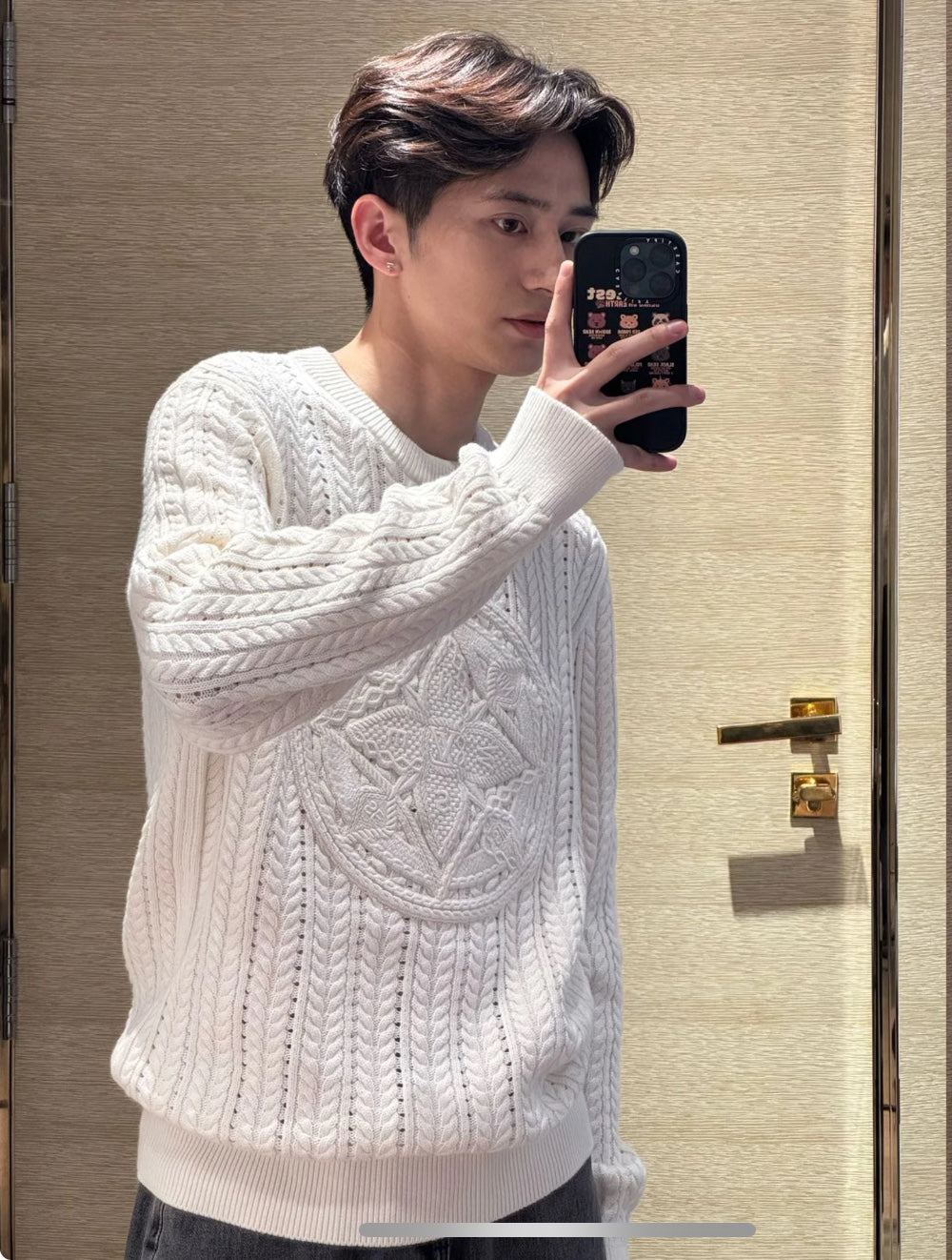 GTR / 루이비통 남성 자카드 니트 로고 스웨터