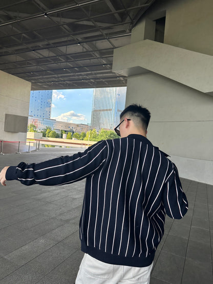GTR / 프라다 남성 스트라이프 자수 긴팔 니트
