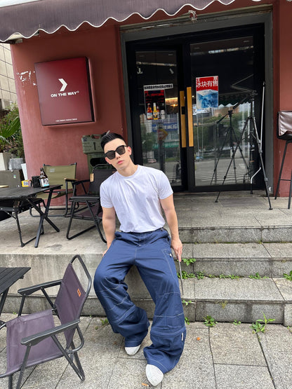 GTR / 발렌시아가 남성 여성 자수 멀티 카고 팬츠 바지