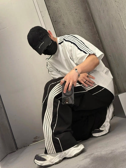 GTR / 발렌시아가 남성 블랭크 링 5줄 팬츠 바지