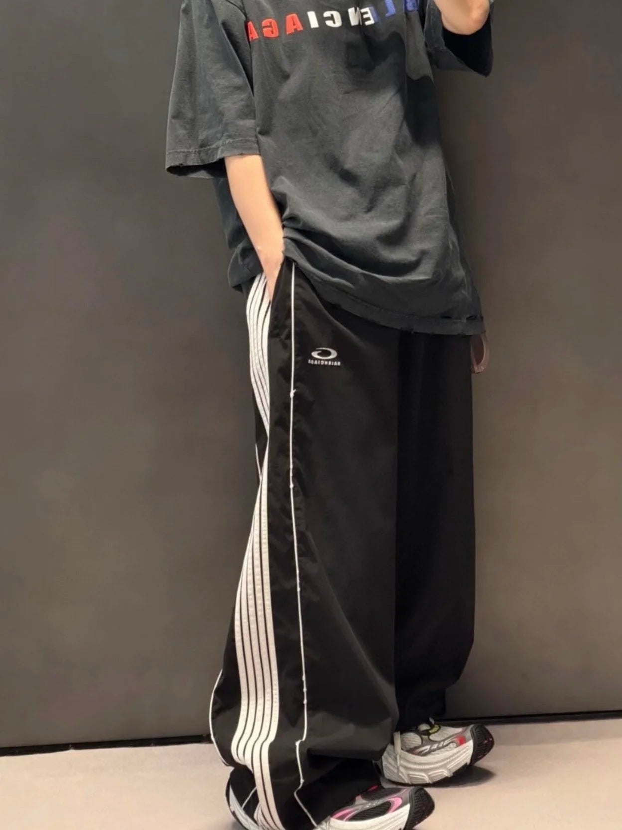 GTR / 발렌시아가 남성 블랭크 링 5줄 팬츠 바지