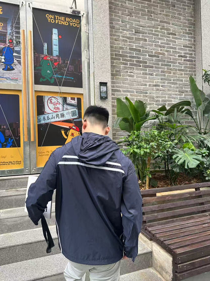 GTR / 프라다 남성 재생 나일론 프린트 로고 점퍼 재킷