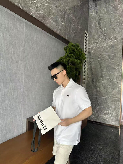 GTR / 프라다 남성 면 삼각 로고 폴로 셔츠