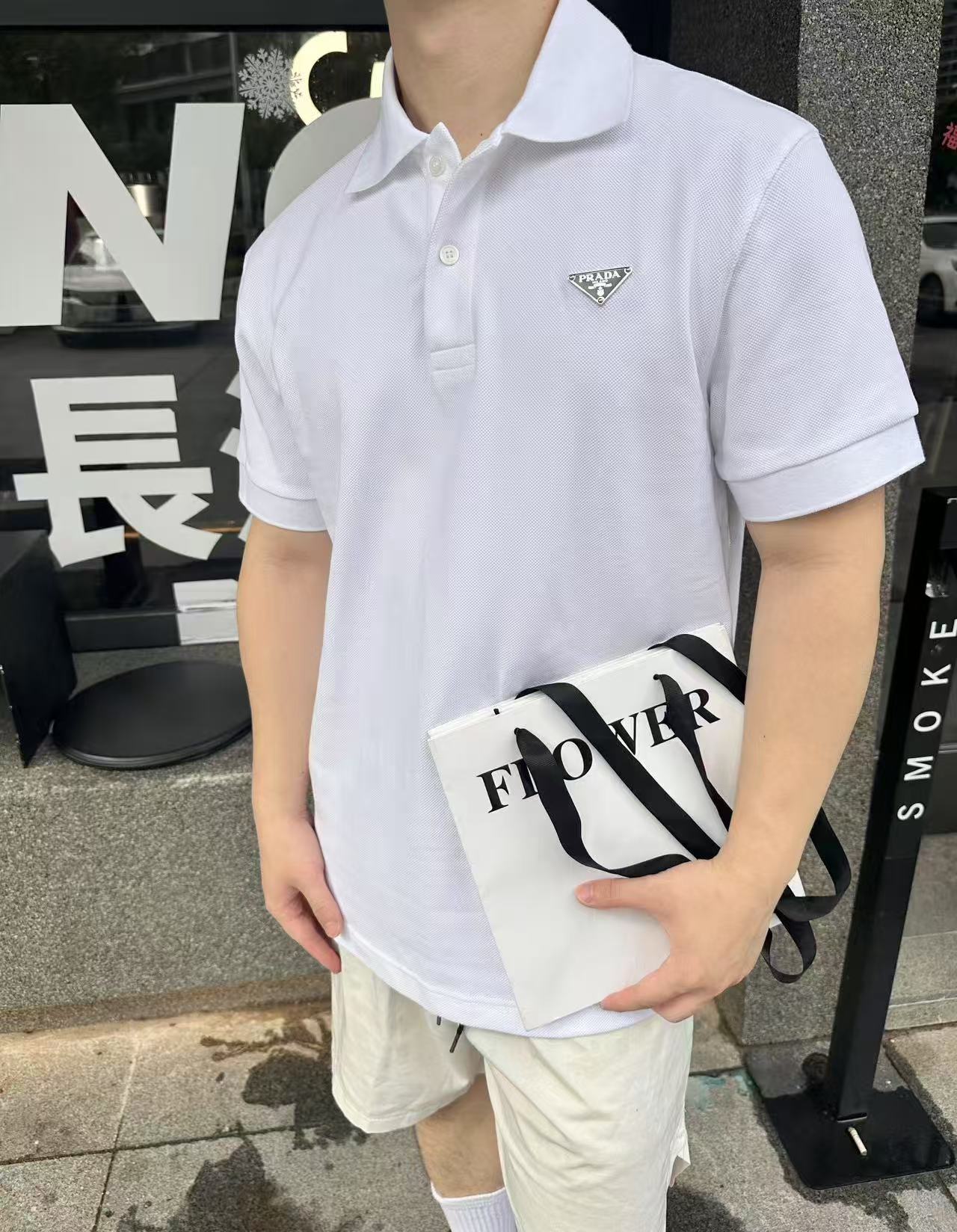 GTR / 프라다 남성 면 삼각 로고 폴로 셔츠