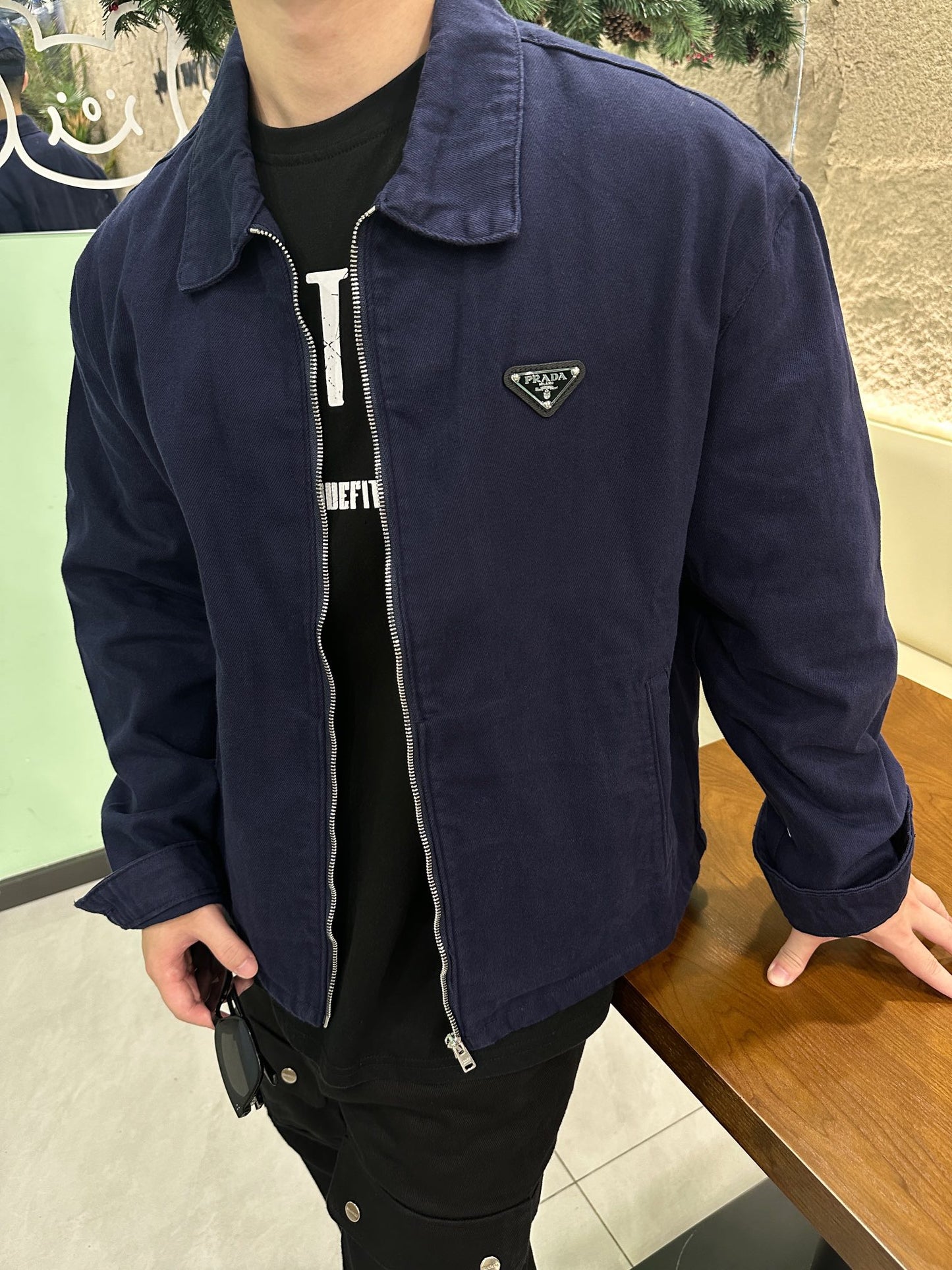 GTR / 프라다 남성 삼각 로고 데님 재킷