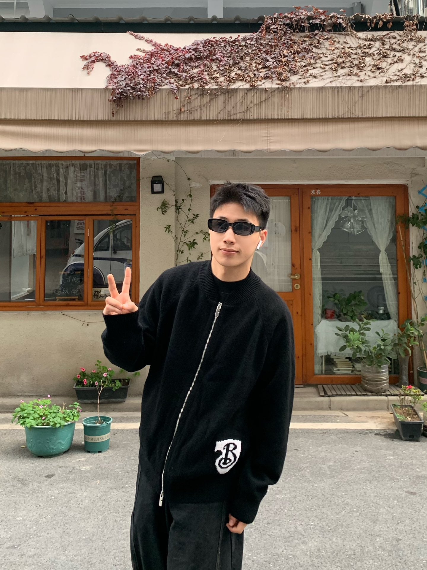 GTR / 버버리 남성 여성 지퍼 니트 자켓