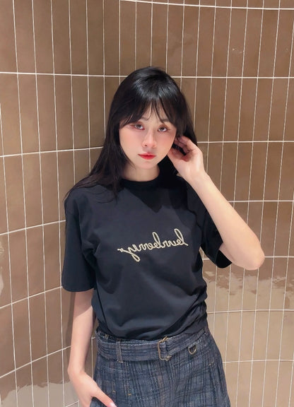 GTR / 버버리 남성 여성 자수 반팔 티셔츠