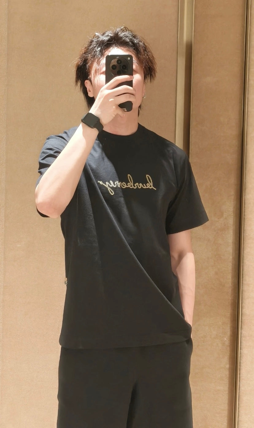 GTR / 버버리 남성 여성 자수 반팔 티셔츠