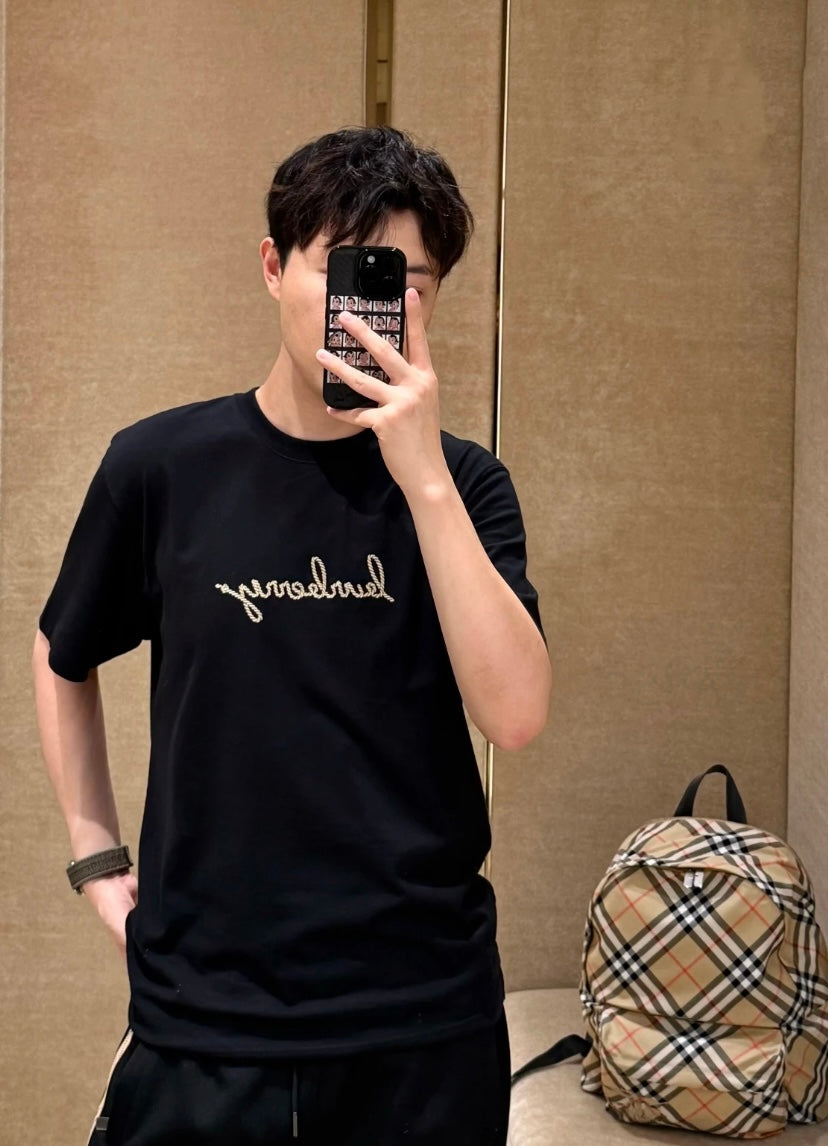 GTR / 버버리 남성 여성 자수 반팔 티셔츠