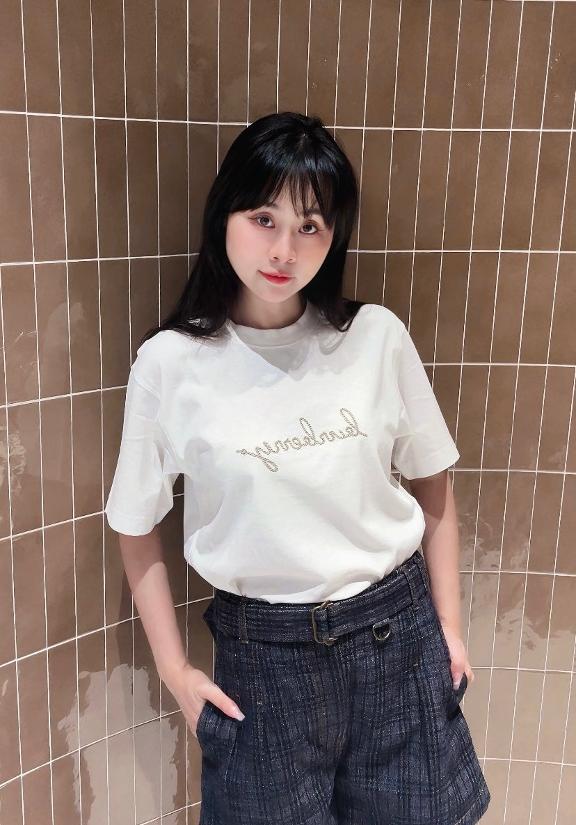 GTR / 버버리 남성 여성 자수 반팔 티셔츠
