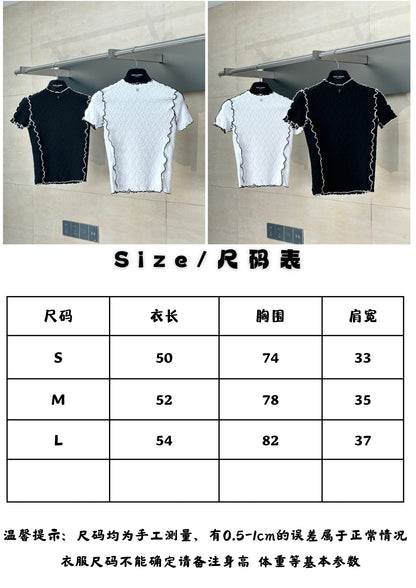 체인2호 / 샤넬 여성 신상 슬림 반팔 티셔츠 블랙
