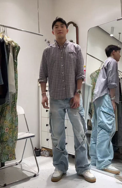 체인2호 / 미우미우 남성 체크 면 긴팔 셔츠
