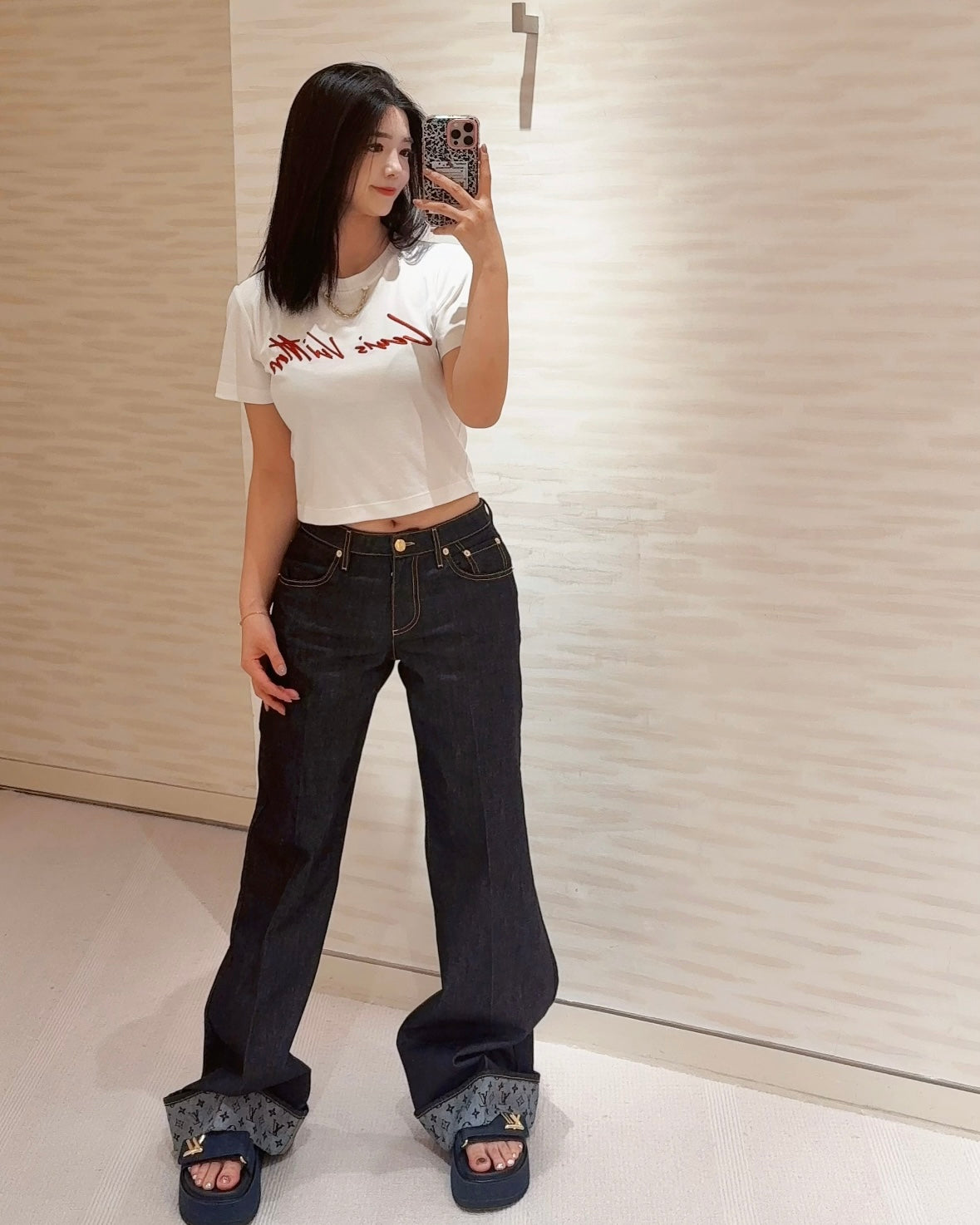 체인2호 / 루이비통 여성 데님 롱 팬츠