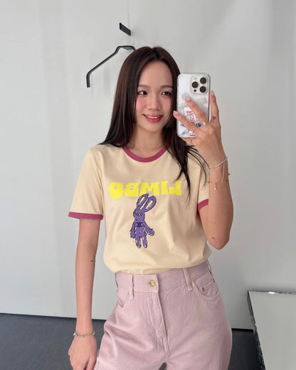 체인2호 / 셀린느 여성 토끼 프린트 반팔 티셔츠