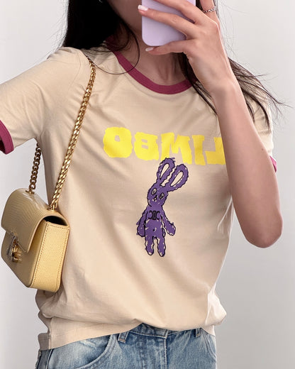 체인2호 / 셀린느 여성 토끼 프린트 반팔 티셔츠