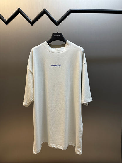 체인2호 / 발렌시아가 남성 블루 자수 반팔 티셔츠