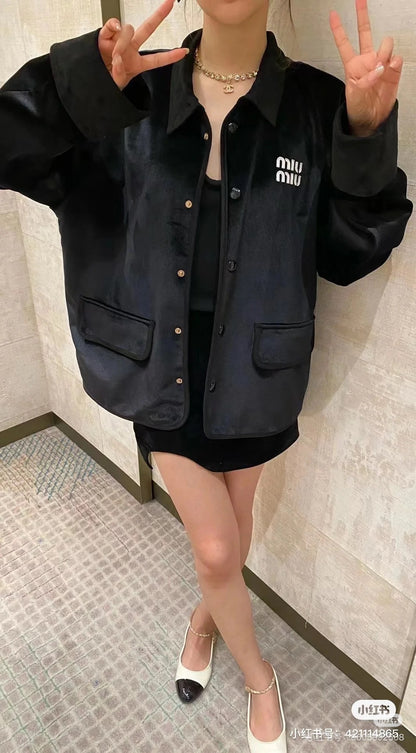 체인2호 / 미우미우 남성 벨벳 패치 자켓