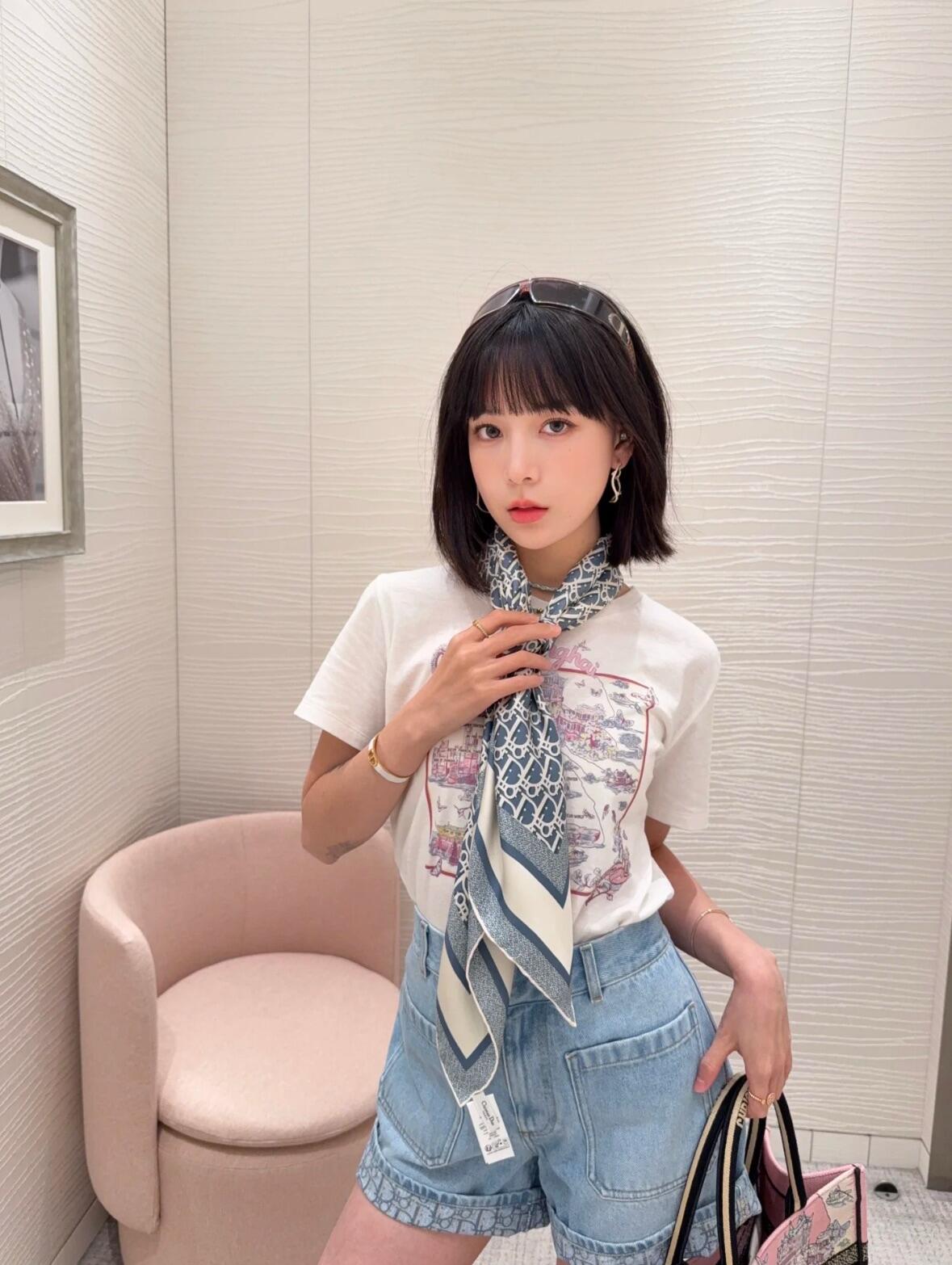R공장 / 디올 여성 패턴 반팔 티셔츠