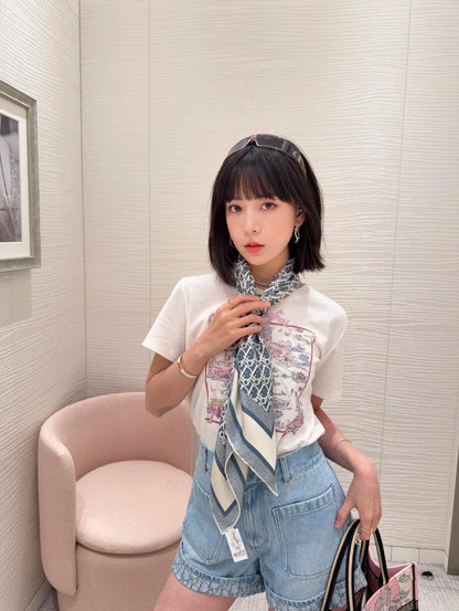 R공장 / 디올 여성 패턴 반팔 티셔츠
