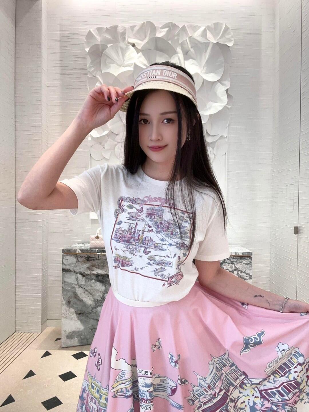 R공장 / 디올 여성 패턴 반팔 티셔츠