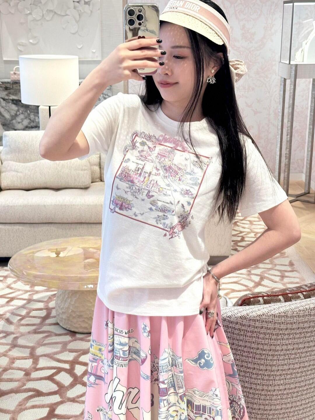 R공장 / 디올 여성 패턴 반팔 티셔츠