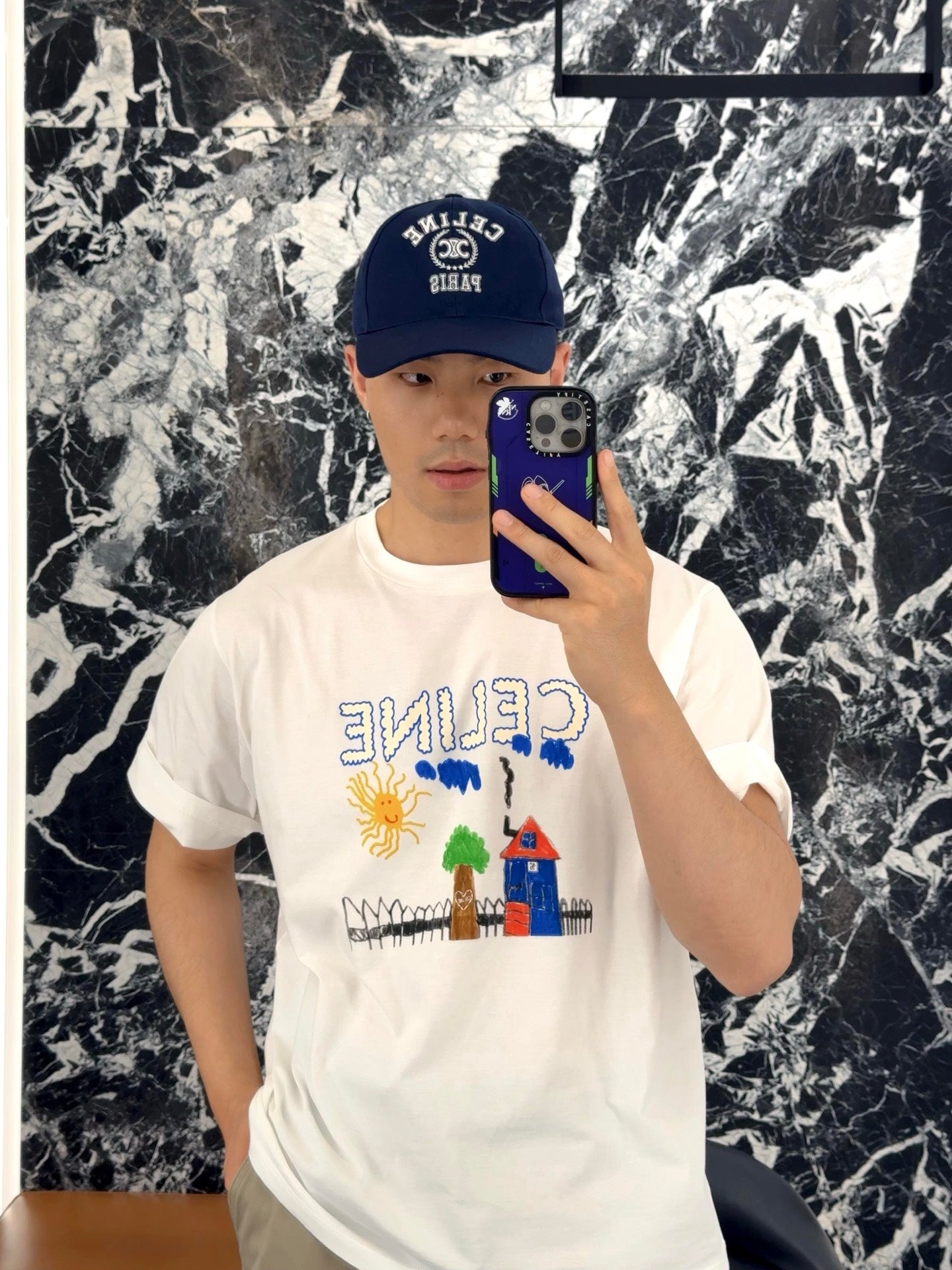 R공장 / 셀린느 남성 루즈핏 반팔 티셔츠